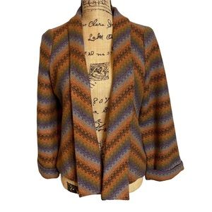 ARYN Multicolored Striped Wool Blend Blazer Jacket sz Medium